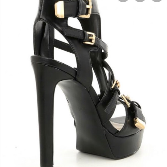 Strappy Zip Chelsea Heels - Picture 1 of 3